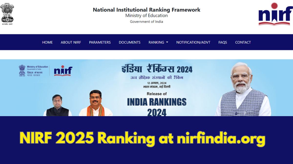 NIRF 2025 Ranking to be Released Tomorrow at nirfindia.org